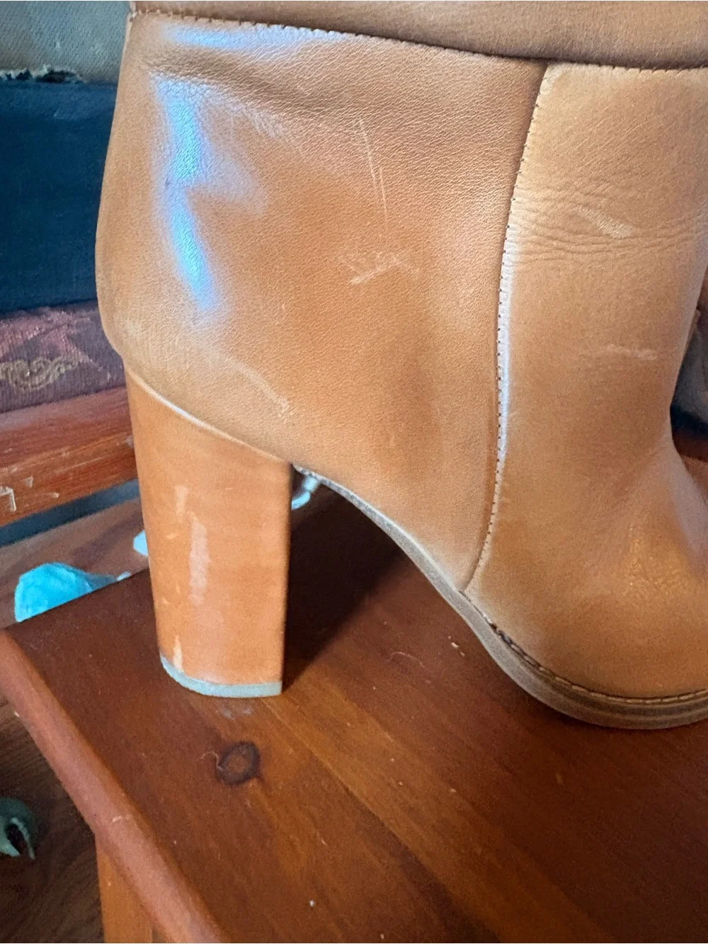 Nine West Tall Leather Brixie Boots in Tan